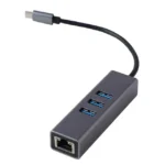 Adapter-konverter USB Tip C-3xUSB 3.0+RJ45 Linkom