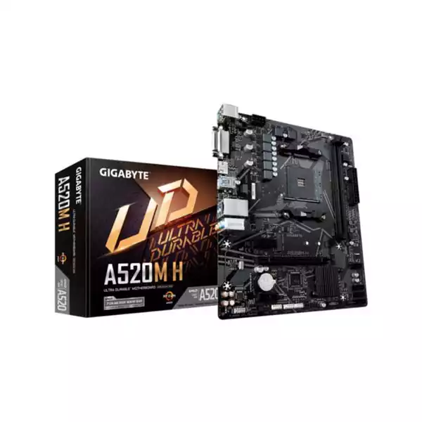 Matična ploča AM4 Gigabyte A520M H RGB  DVI/HDMI/M.2
