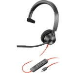Slušalice sa mikrofonom Poly Blackwire 3310 Mono USB-C Headset with USB-C to USB-A Adapter 8X216AA